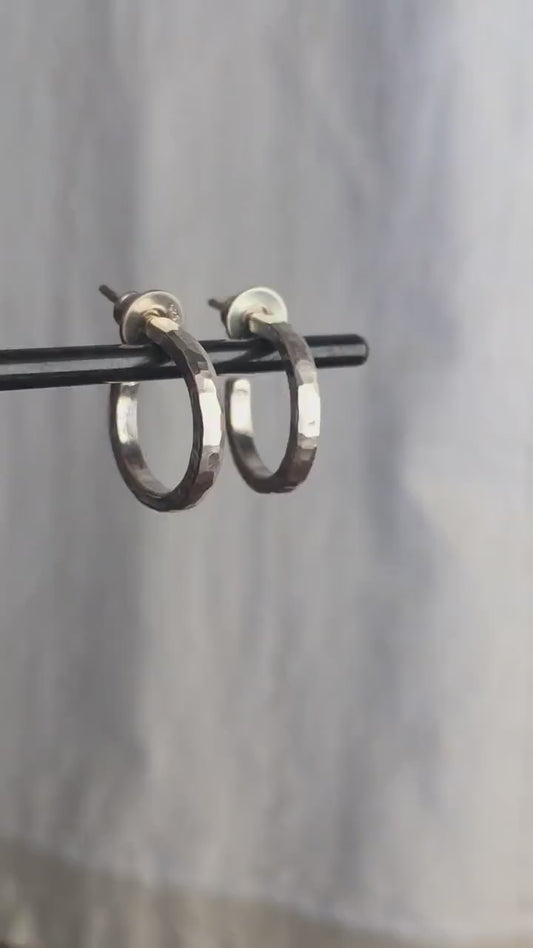16mm x 2mm silver hoop earrings