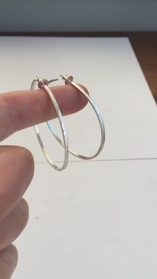 55mm large silver hoop earrings