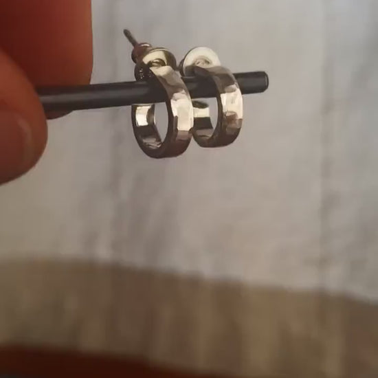 12mm x 3mm small silver hoop earrings