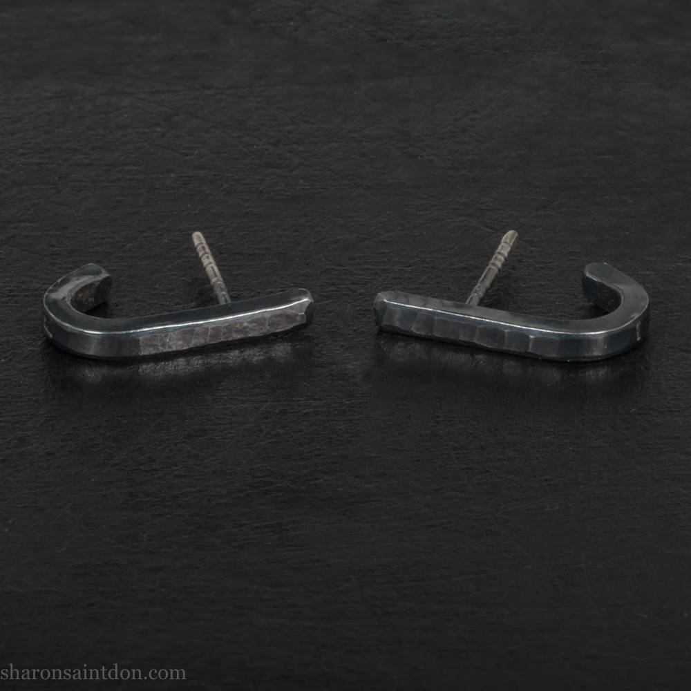 J wrap sterling silver hoop earrings