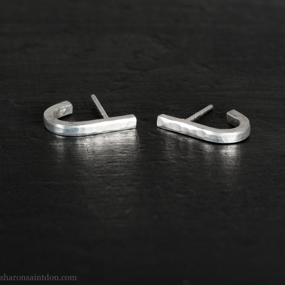 J wrap sterling silver hoop earrings
