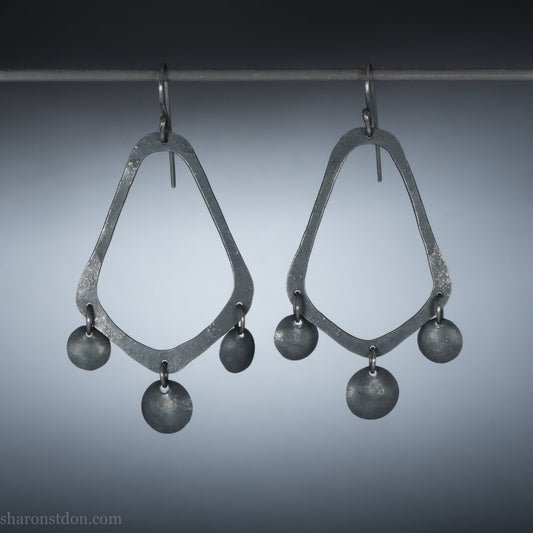 925 sterling silver handmade earrings for women. Comfortable, lightweight, chandelier dangle earrings with ear wire hooks.
