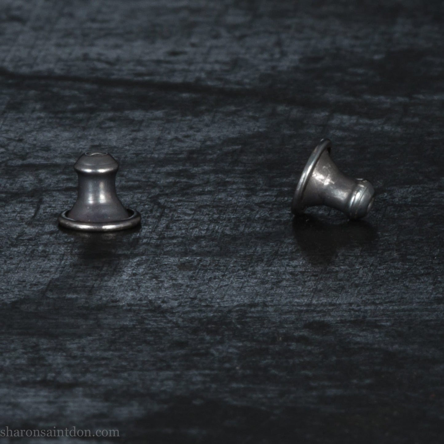 7mm square 925 sterling silver stud earrings, antiqued.