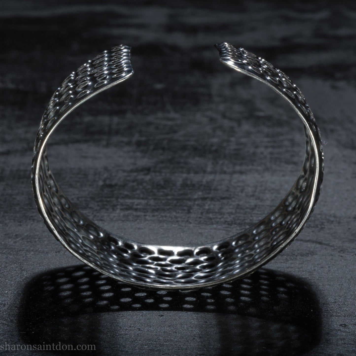 Large cuff bracelet, sterling silver