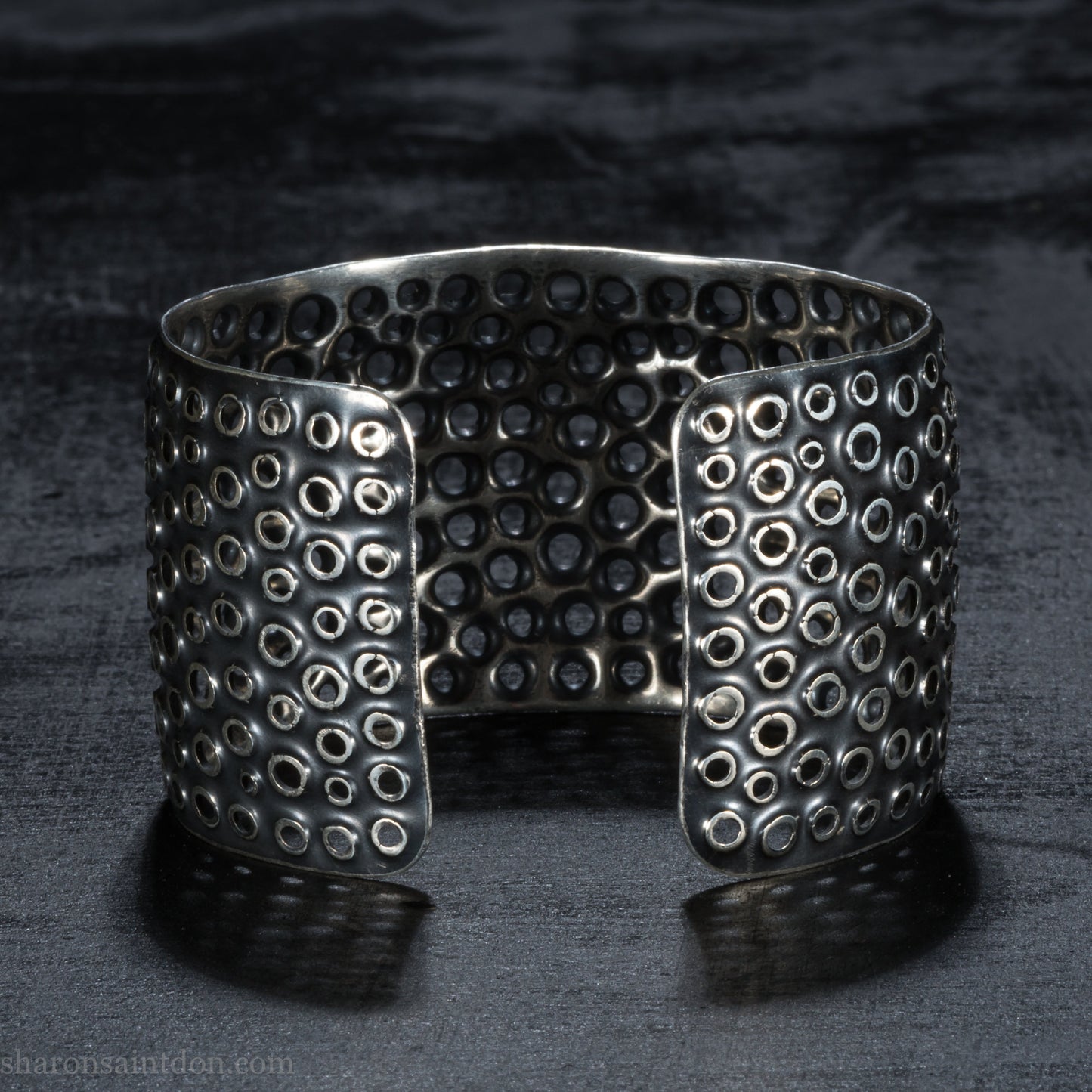 Sterling Silver Cuff - Large Handmade Bracelet With Oxidized Finish