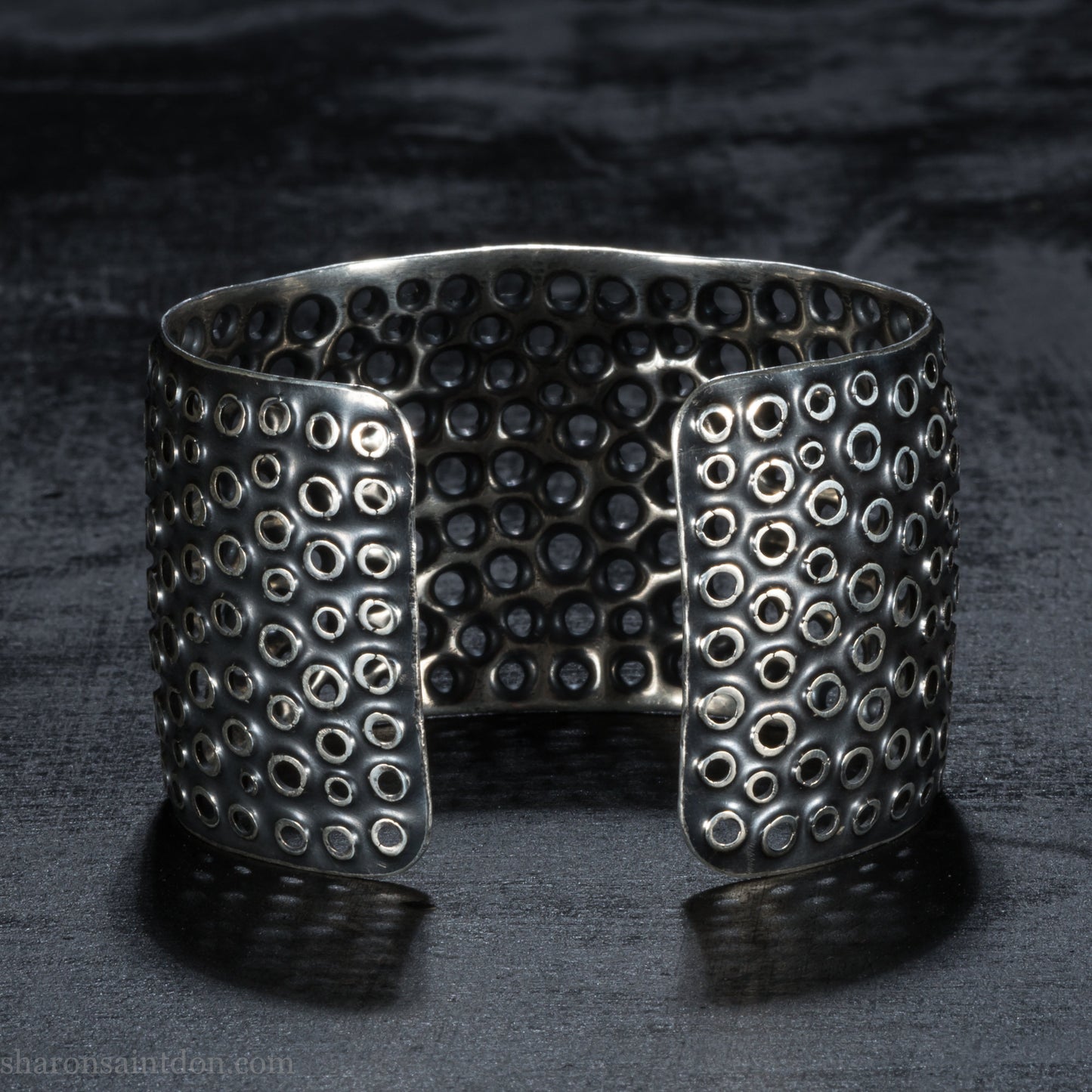 Large cuff bracelet, sterling silver