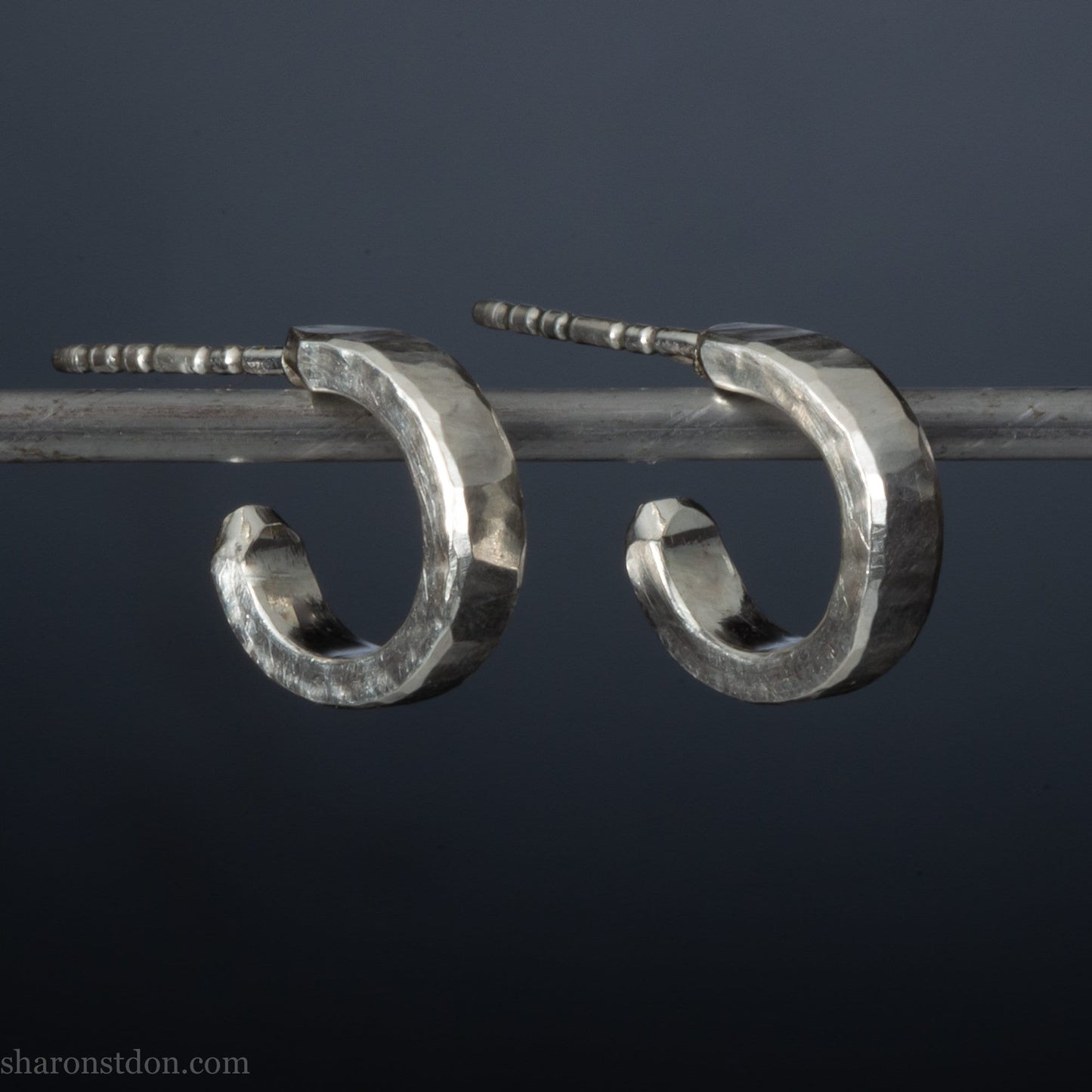 12 x 3mm 925 sterling silver hoop earrings.