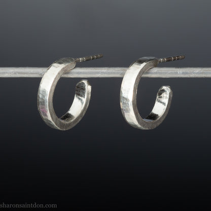 18x3 mm Solid 925 Sterling Silver Hoop Earrings
