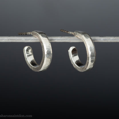 18x3 mm Solid 925 Sterling Silver Hoop Earrings