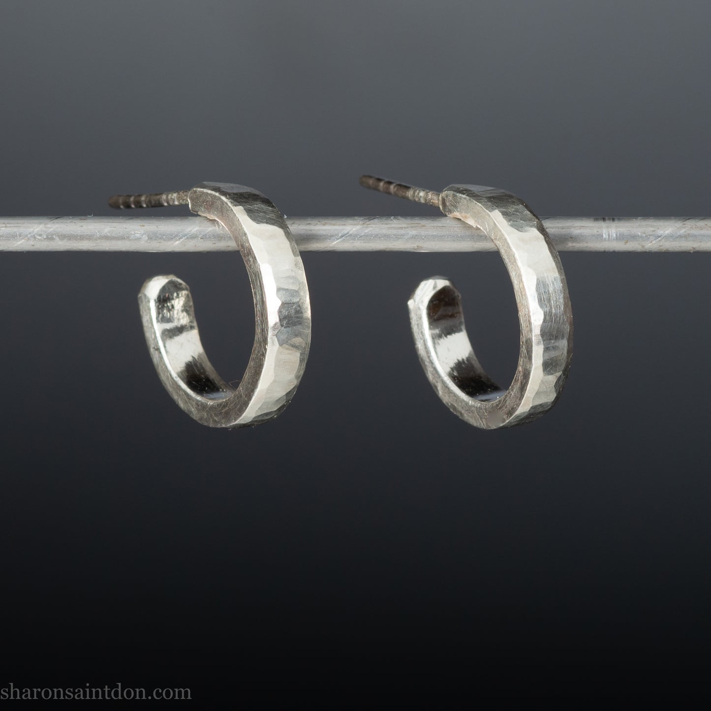 18x3mm Sterling Silver Hoop Earrings – Handmade Men's Durable Classic Hoops