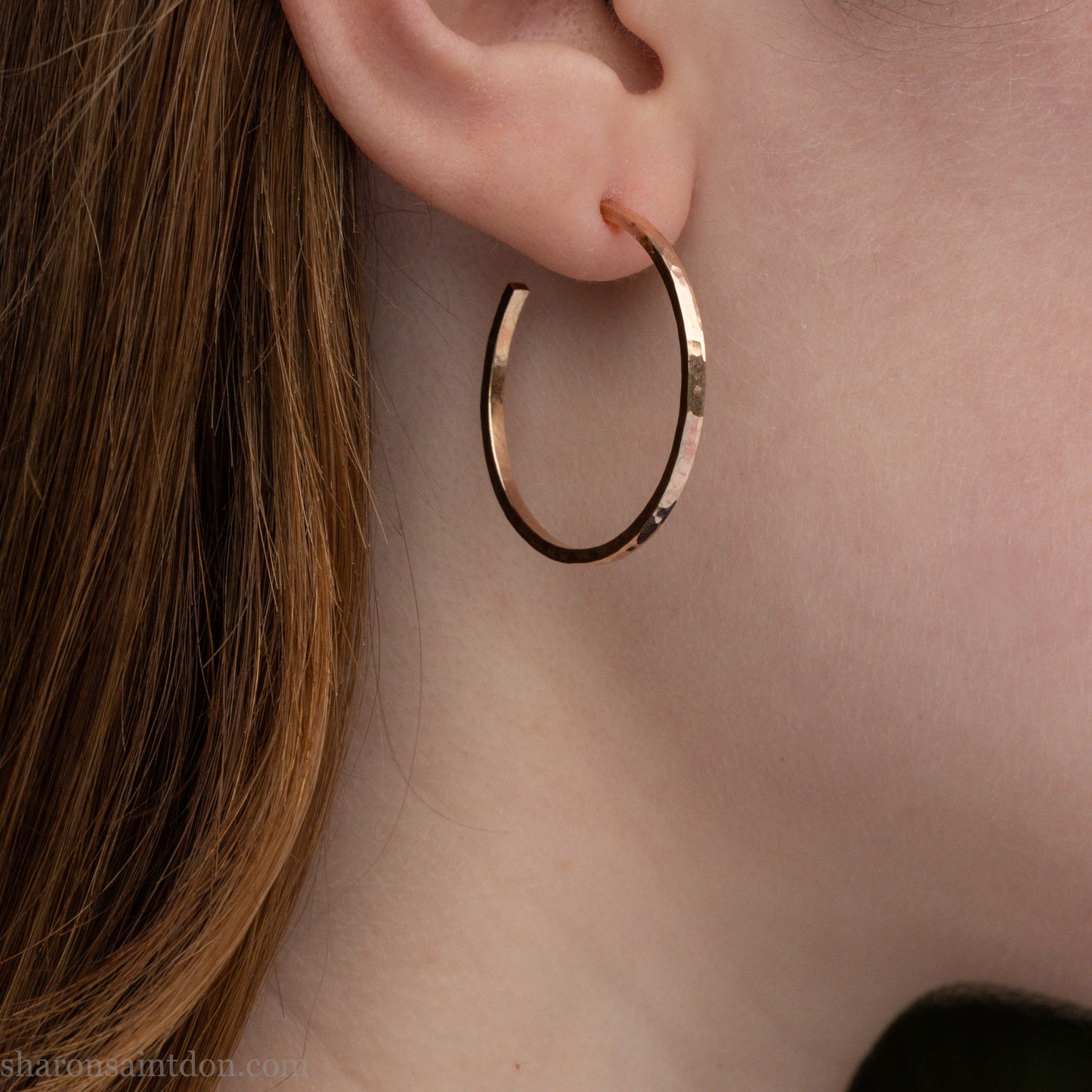 30mm 18k Gold Hoop Earrings - Solid Gold Hoops | Handmade