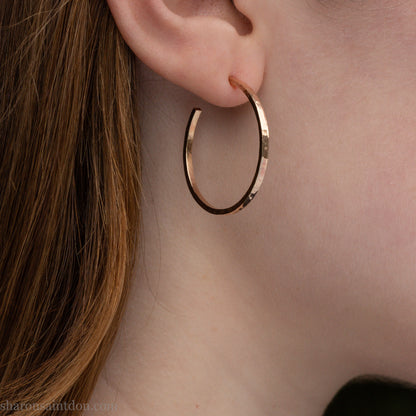30mm Solid Gold Hoop Earrings | Handcrafted Since 1998 | Contact me for pricing