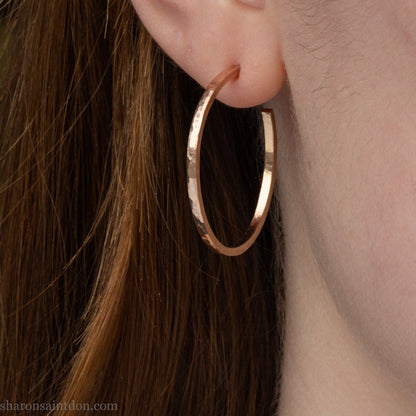 30mm Solid Gold Hoop Earrings | Handcrafted Since 1998 | Contact me for pricing