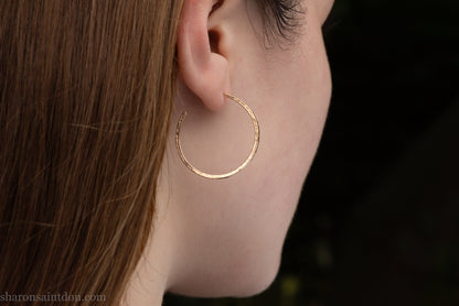 30mm Solid Gold Hoop Earrings | Handcrafted Since 1998 | Contact me for pricing