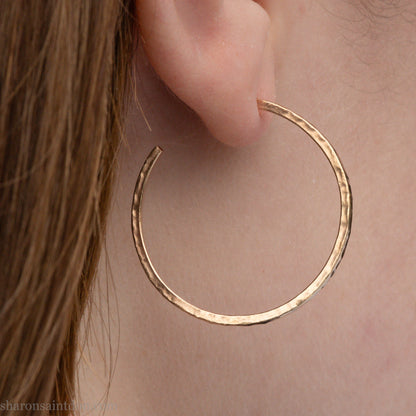 30mm Solid Gold Hoop Earrings | Handcrafted Since 1998 | Contact me for pricing