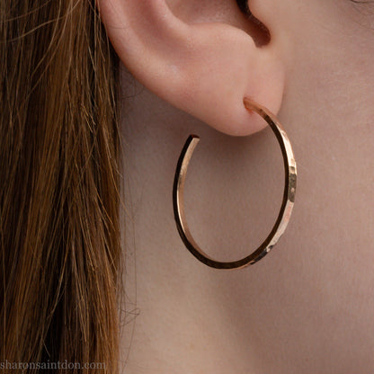 30mm Solid Gold Hoop Earrings | Handcrafted Since 1998 | Contact me for pricing