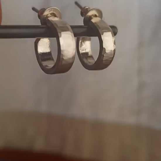 14 x 4mm small sterling silver hoop earrings for men