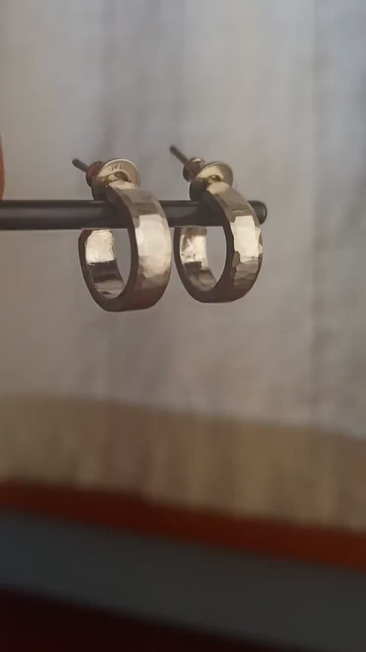 14 x 4mm small sterling silver hoop earrings for men