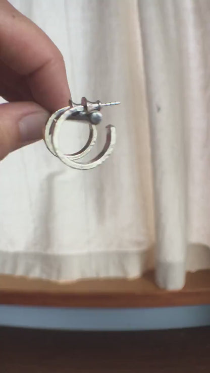 18 x 3mm handmade 925 sterling silver hoop earrings