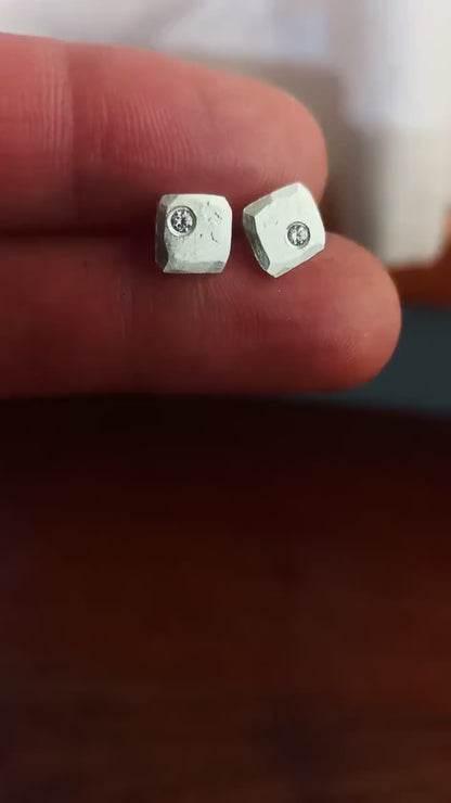 Imitation diamond stud earrings