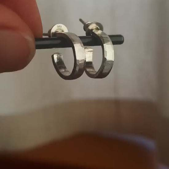 14mm x 3mm sterling silver hoop earrings