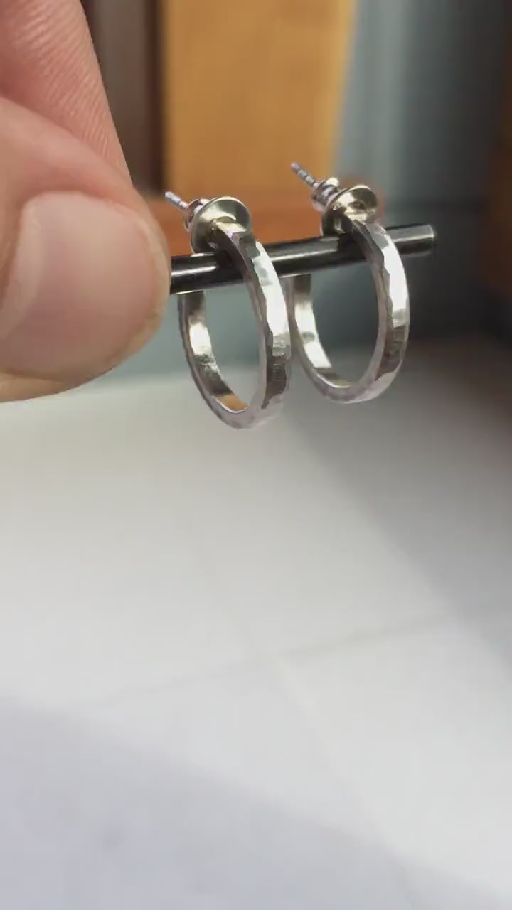 Silver 15MM Double Hoop Earrings | Claire's US