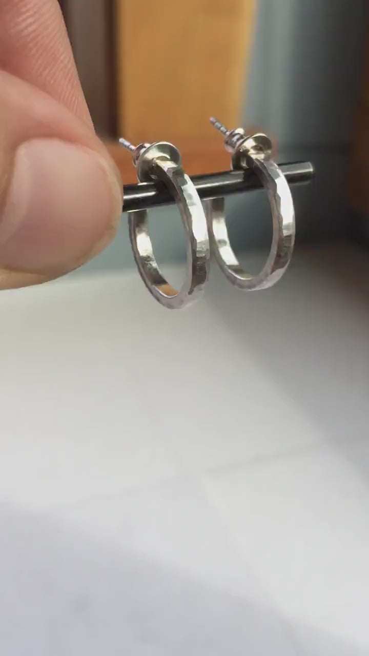 18mm x 2mm silver hoop earrings