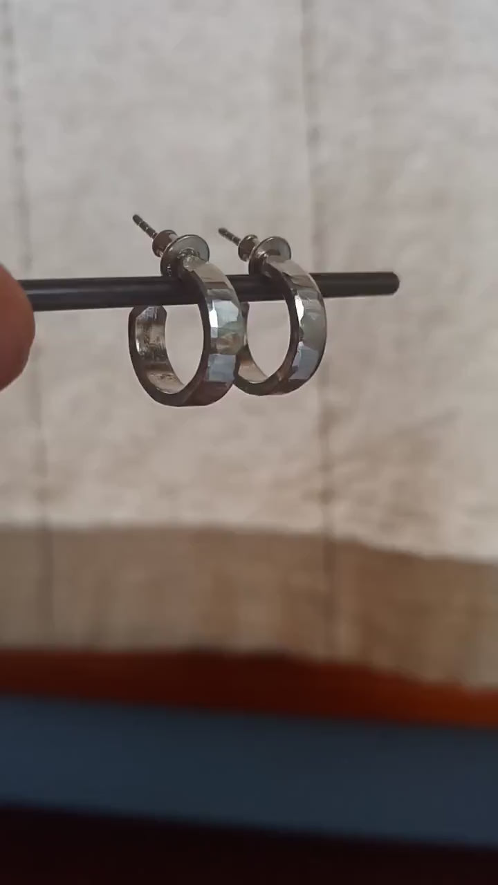 16mm x 4mm sterling silver hoop earrings