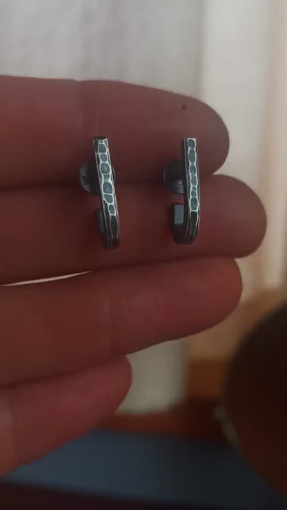 J wrap sterling silver handmade earrings, antique