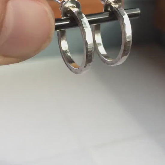 18mm x 2mm silver hoop earrings