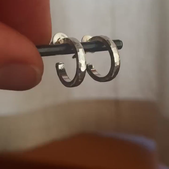 14mm x 2mm sterling silver hoop earrings