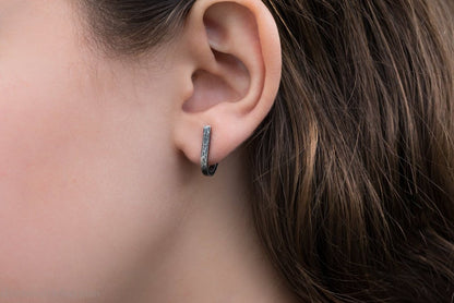 Small Sterling Silver Huggie Hoop Earrings – Dark Antique J-Wrap