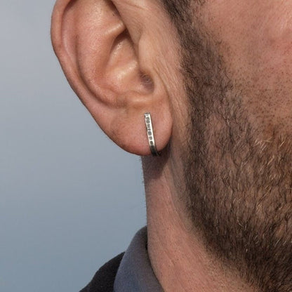 925 Sterling silver earrings, J wrap unique design, antiqued.