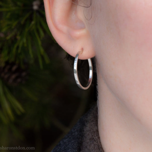 25mm 925 sterling silver hoop earrings