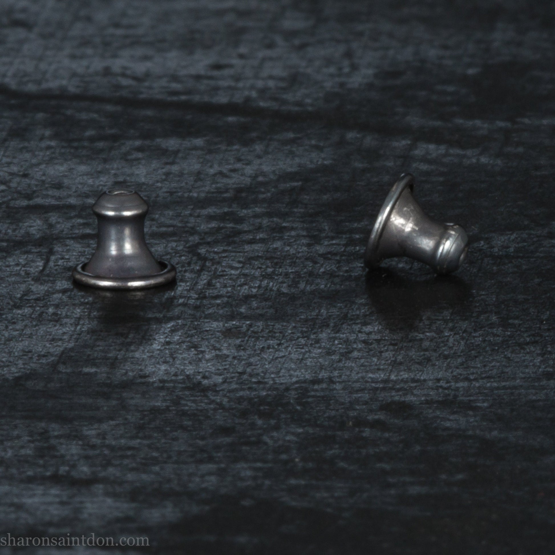 Long rectangle shape, 925 sterling silver hoop earrings, oxidized black