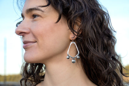 925 sterling silver handmade earrings for women. Comfortable, lightweight, chandelier dangle earrings with ear wire hooks.