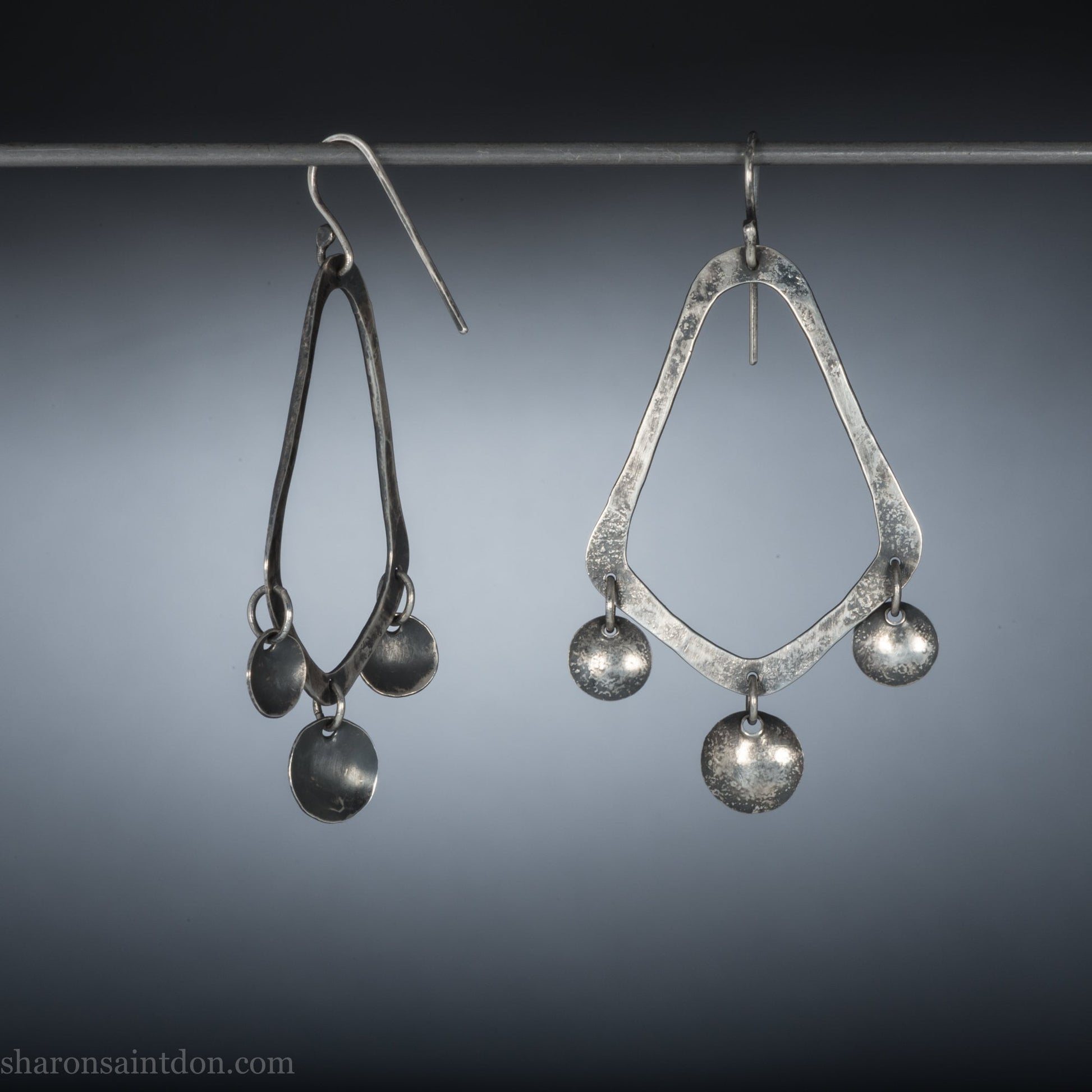 925 sterling silver handmade earrings for women. Comfortable, lightweight, chandelier dangle earrings with ear wire hooks.
