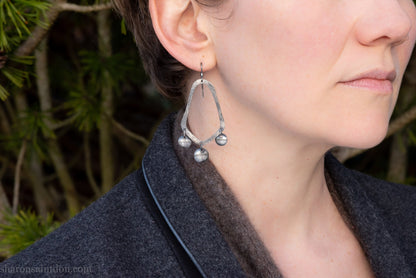 925 sterling silver handmade earrings for women. Comfortable, lightweight, chandelier dangle earrings with ear wire hooks.