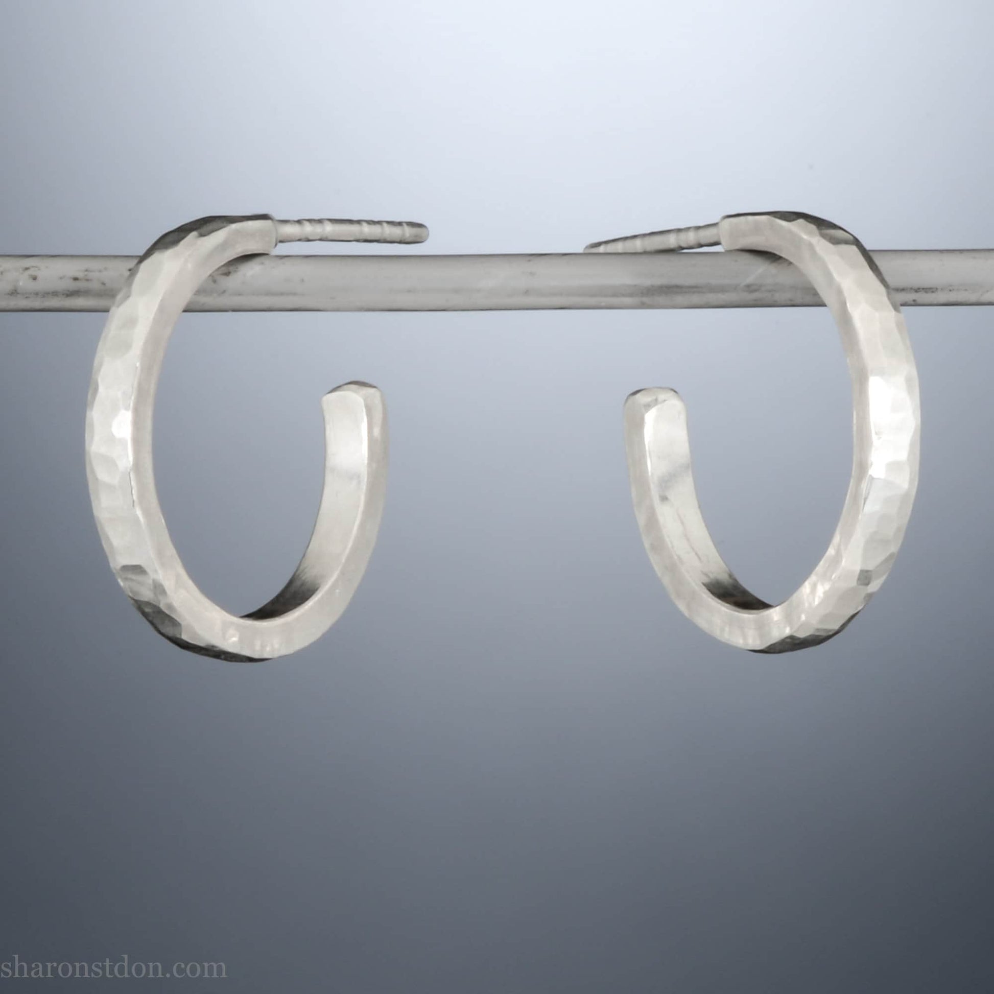 18 x 2mm 925 sterling silver hoop earrings. – Sharon SaintDon